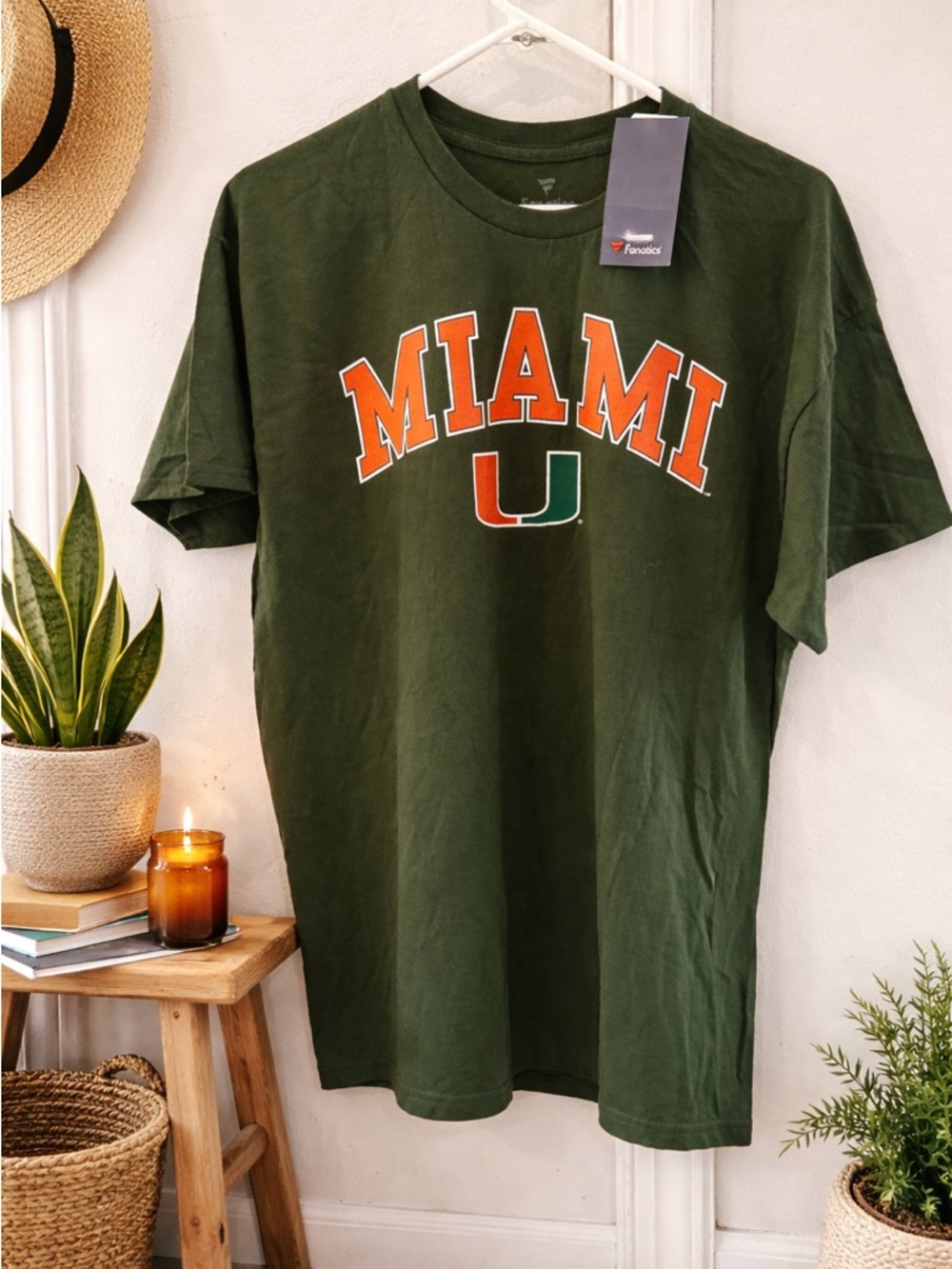 Fanatics Olive Green Tee with White Logo
